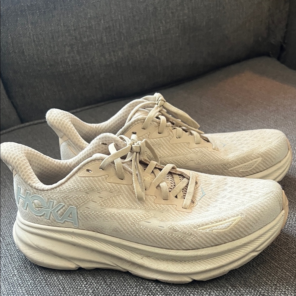 Hoka Women's Athletic Running Shoes in Light Tan
